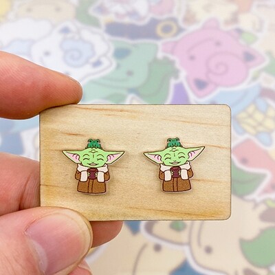 Baby Grogu - Frog Stud Earrings