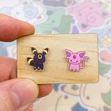 Espeon &amp; Umbreon Stud Earrings