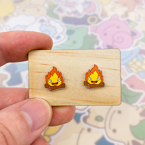 Calcifer Stud Earrings