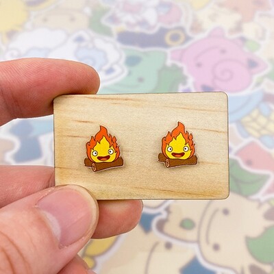 Calcifer Stud Earrings