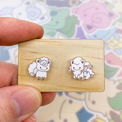 Alolan Vulpix &amp; Ninetails Stud Earrings