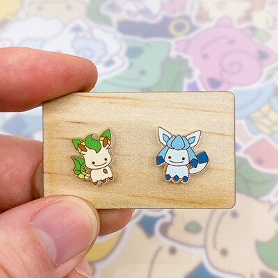 Leafeon &amp; Glaceon Stud Earrings