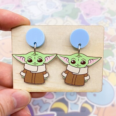 Baby Grogu Dangle Earrings