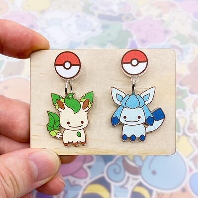 Leafeon &amp; Glaceon Dangle Earrings