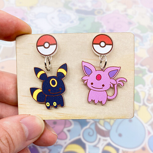 Espeon &amp; Umbreon Dangle Earrings