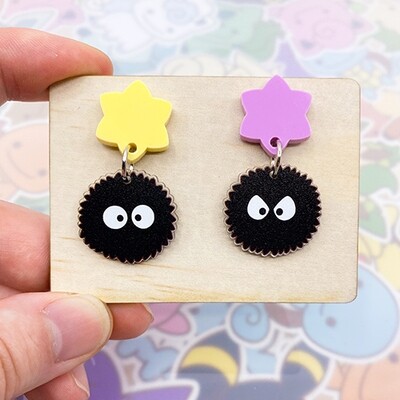 Soot Sprite A Dangle Earrings