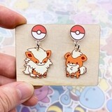 Growlithe &amp; Arcanine Dangle Earrings