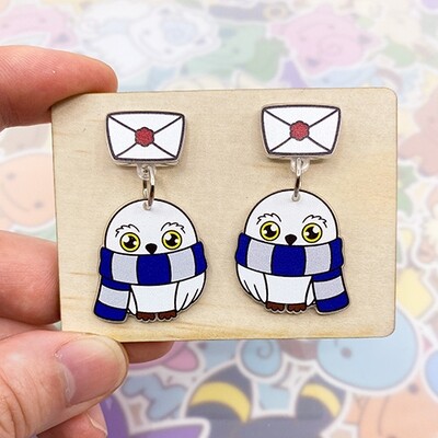 House Owl - Ravenclaw Dangle Earrings