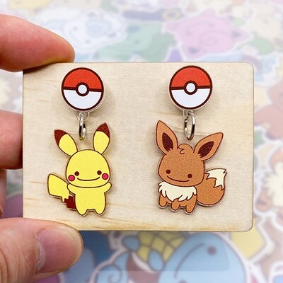 Pikachu &amp; Eevee Dangle Earrings