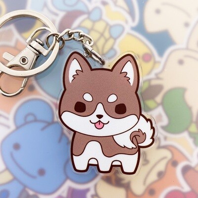 Brown Husky Keyring
