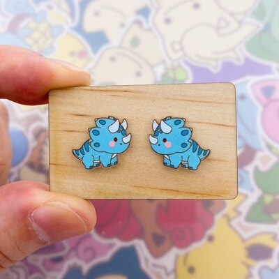 Triceratops Stud Earrings