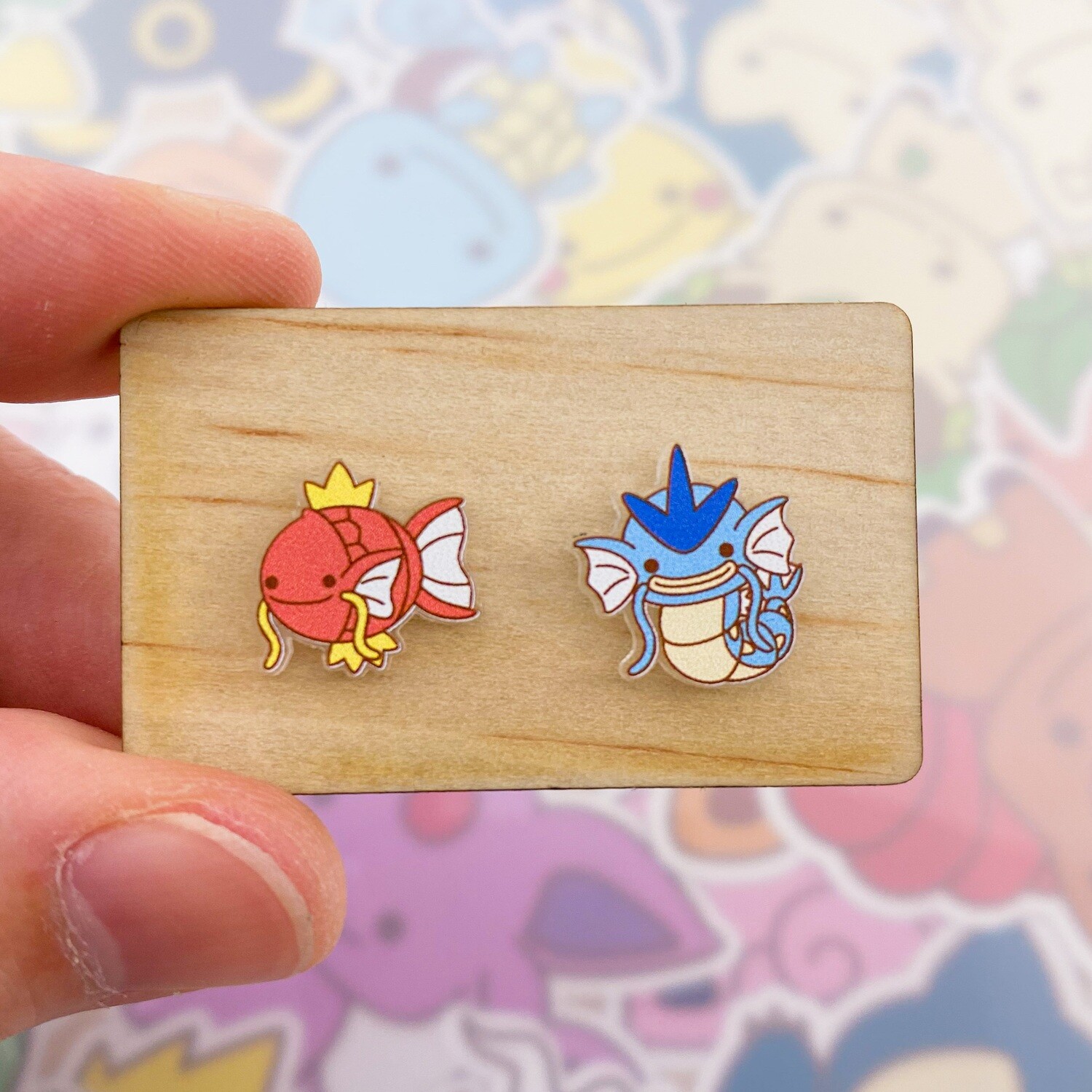 Magikarp and Gyarados Stud Earrings
