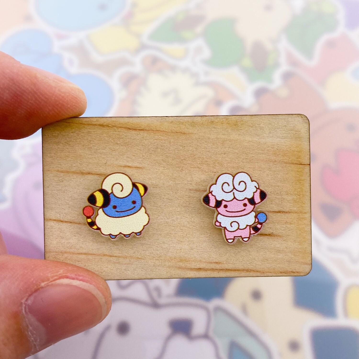 Mareep and Flaffy Stud Earrings