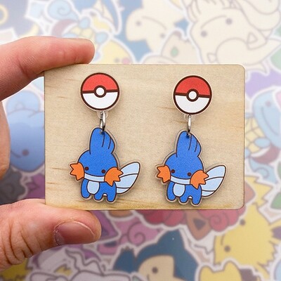 Mudkip Dangle Earrings