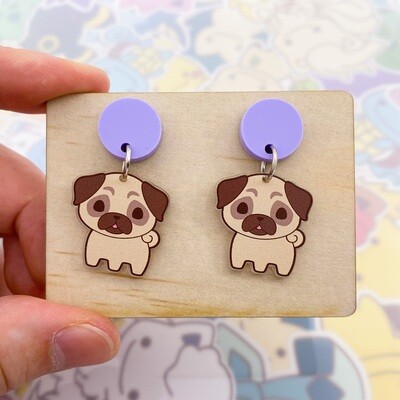 Pug Dangle Earrings