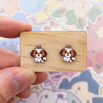 Shih-tzu Stud Earrings