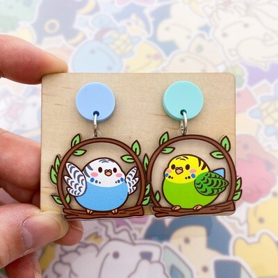 Budgie Dangle Earrings