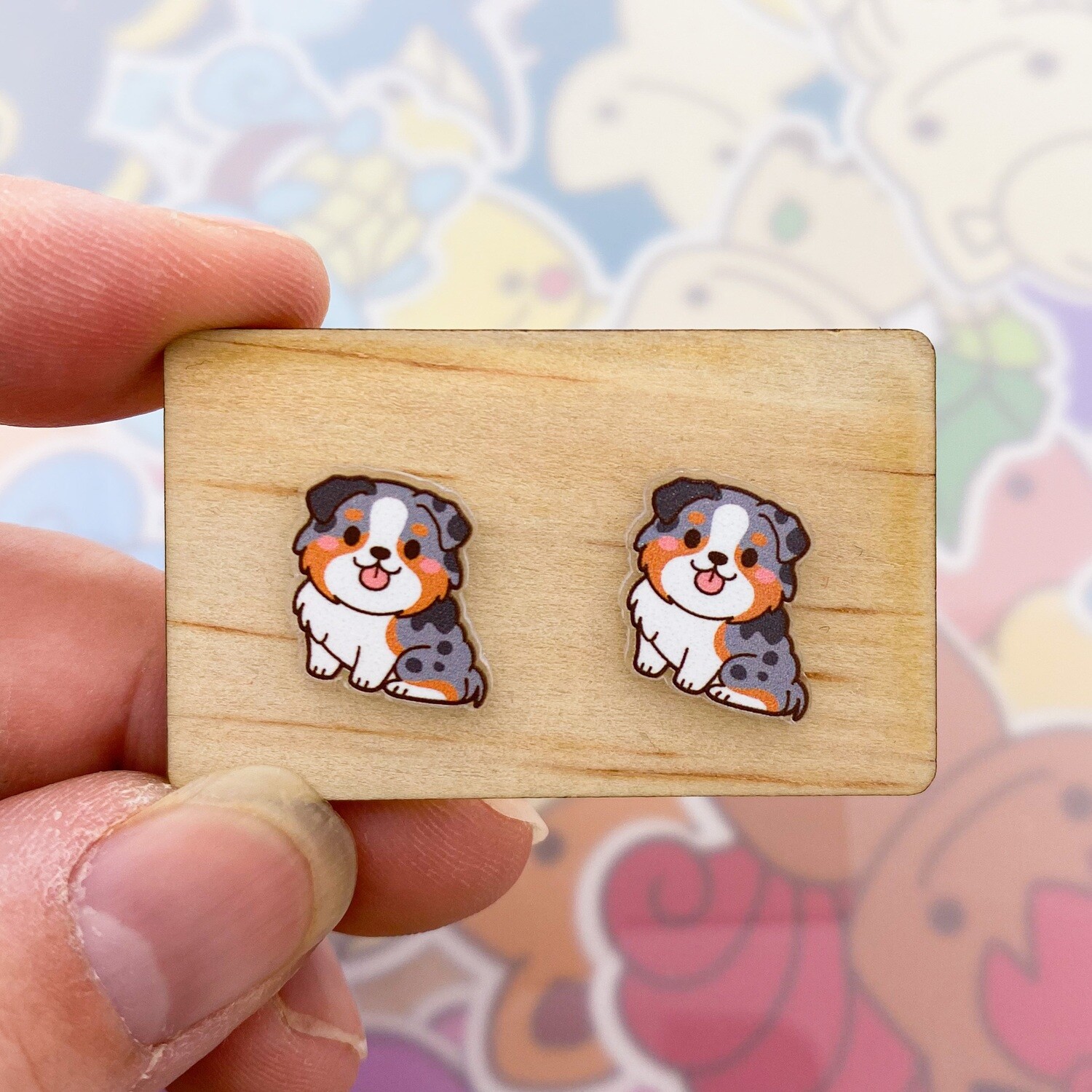 Australian Shepherd Stud Earrings