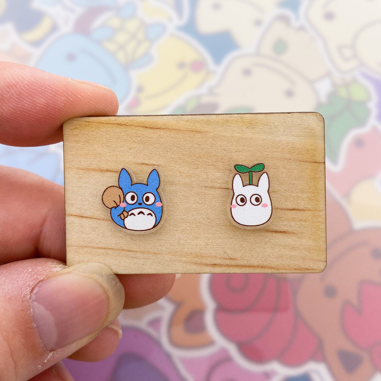 Blue &amp; White Sprite Stud Earrings
