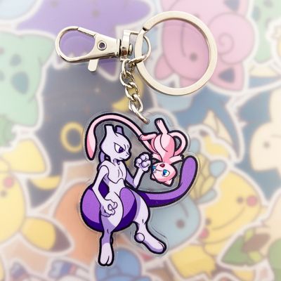 Mew &amp; Mewtwo Keyring