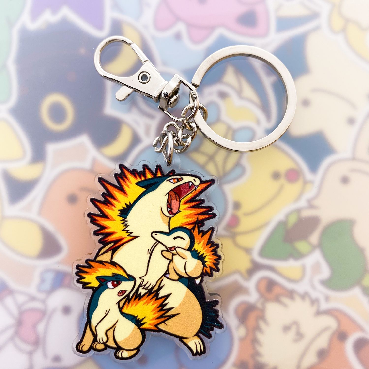 Cyndaquil Evolution Keyring