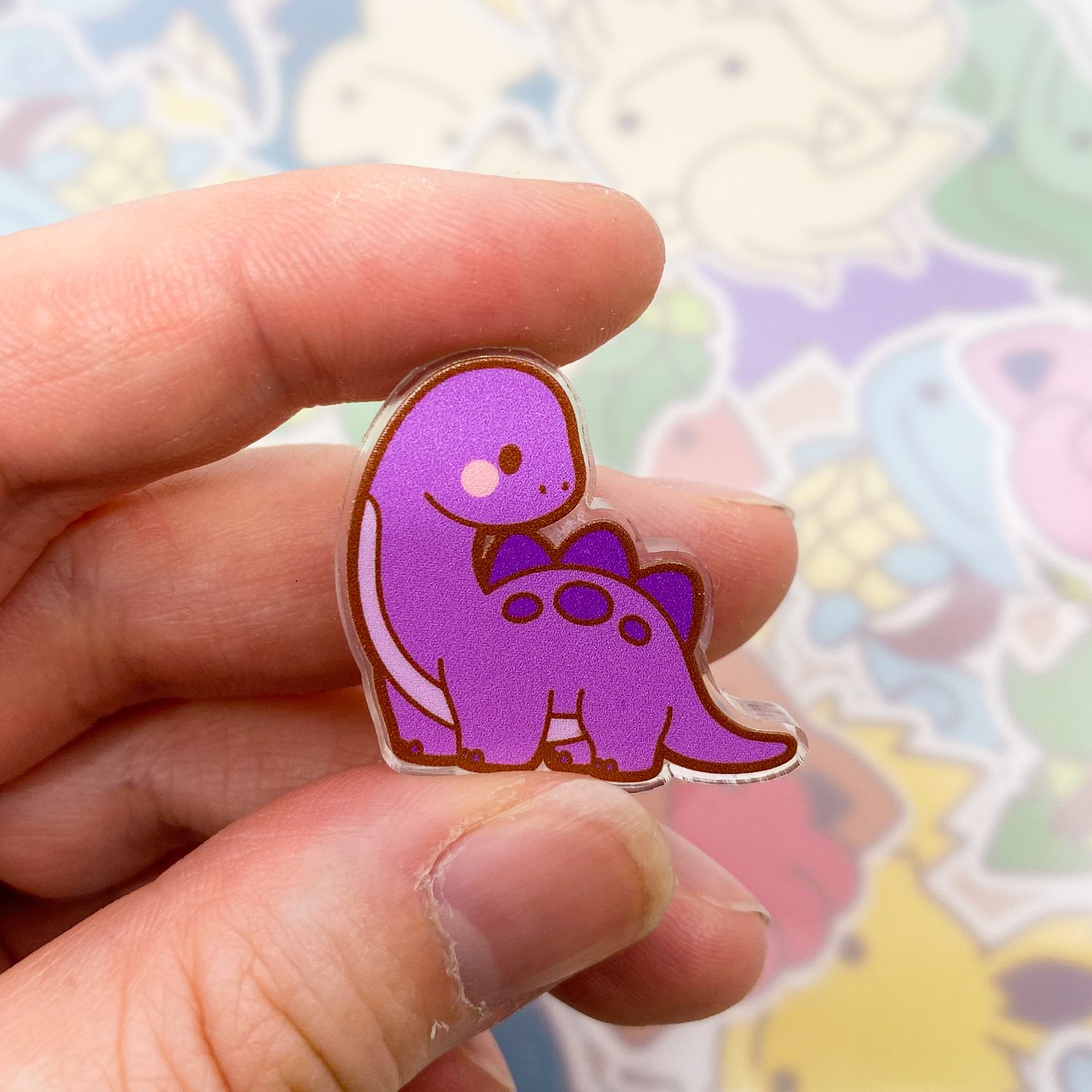 Brontasaurus Hoodie Acrylic Pin