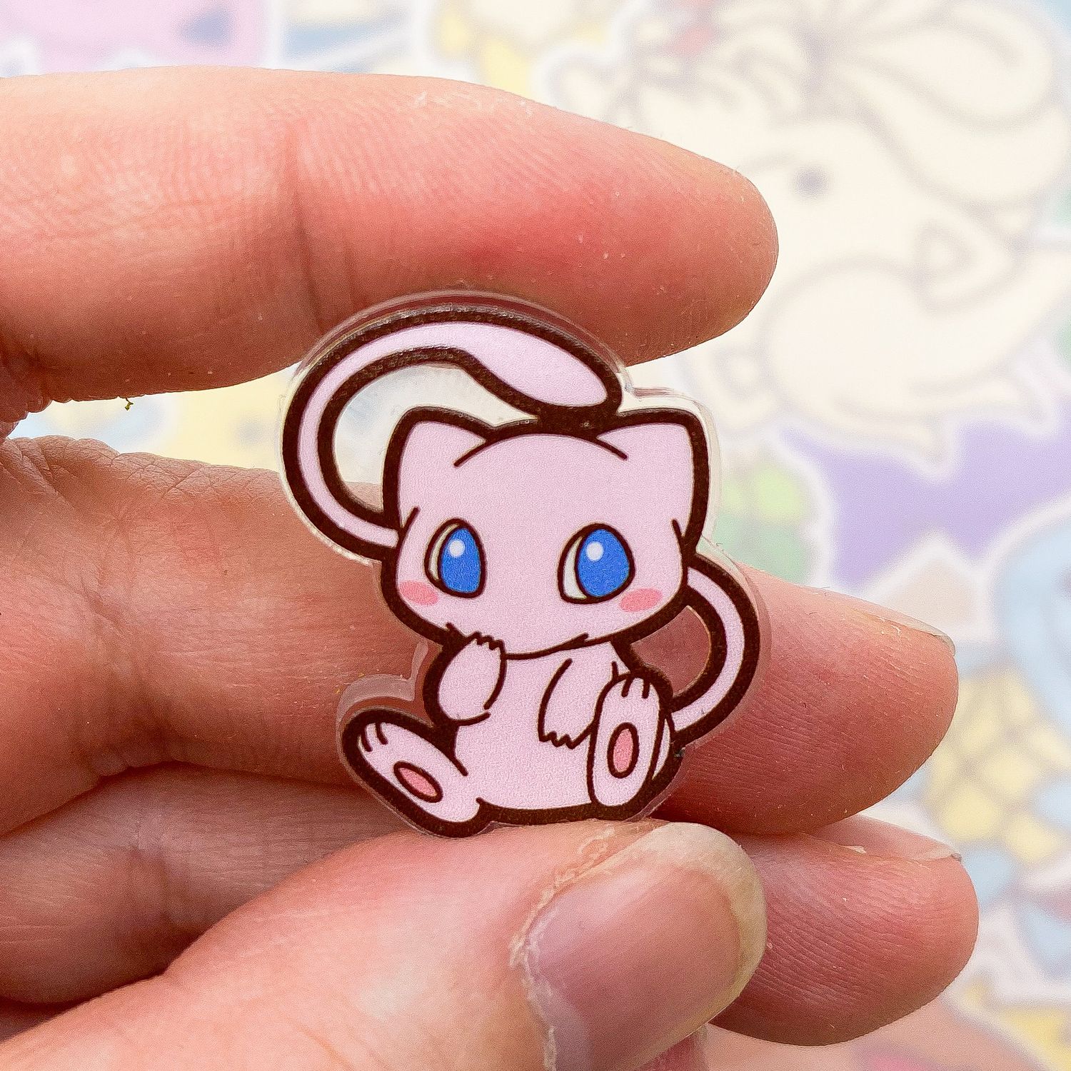 Mew Acrylic Pin