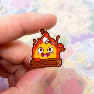 Calcifer Marshmellow Acrylic Pin