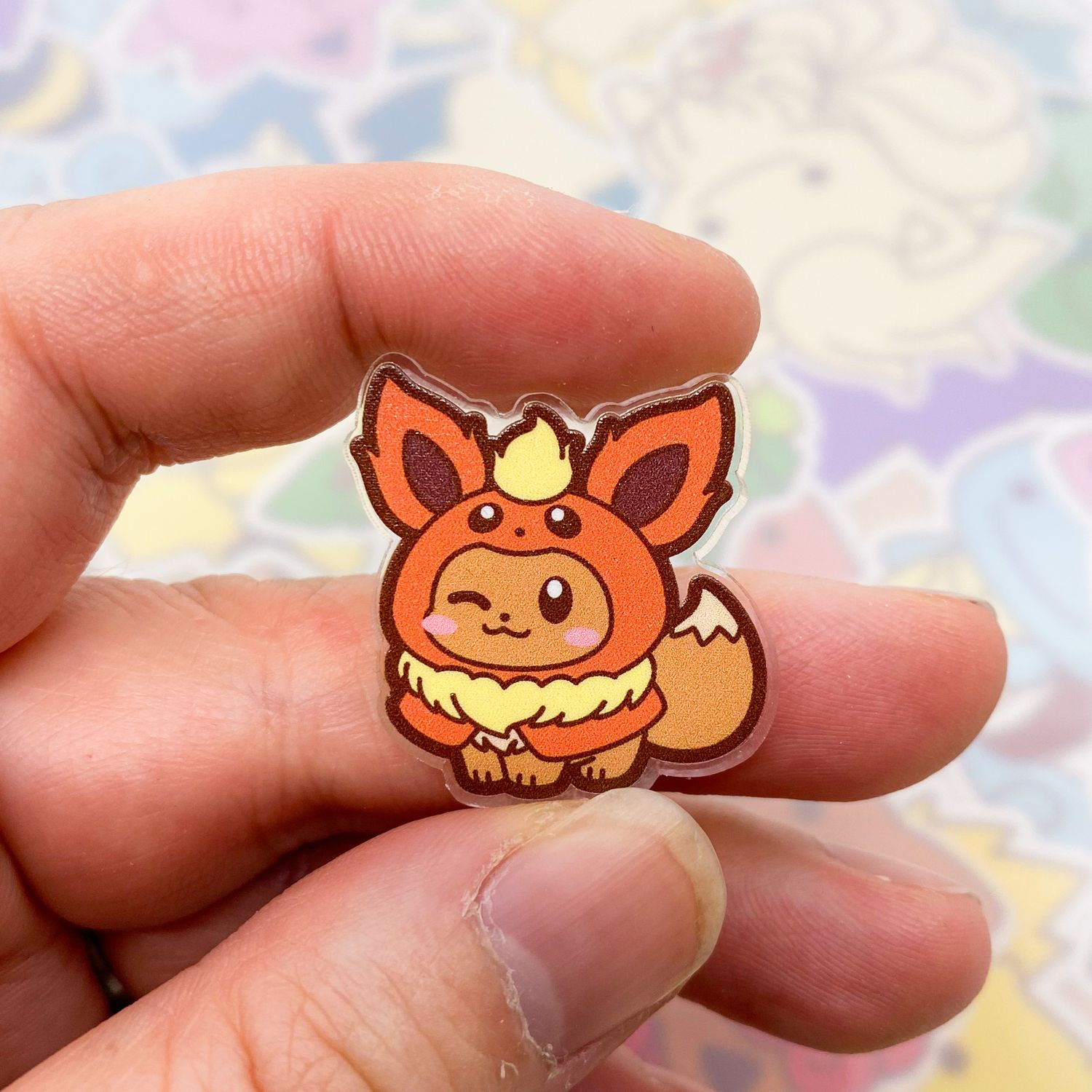 Flareon Hoodie Acrylic Pin