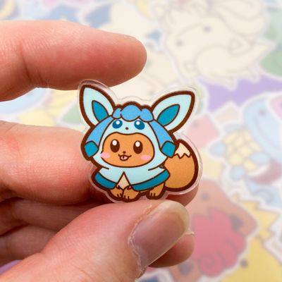 Glaceon Hoodie Acrylic Pin