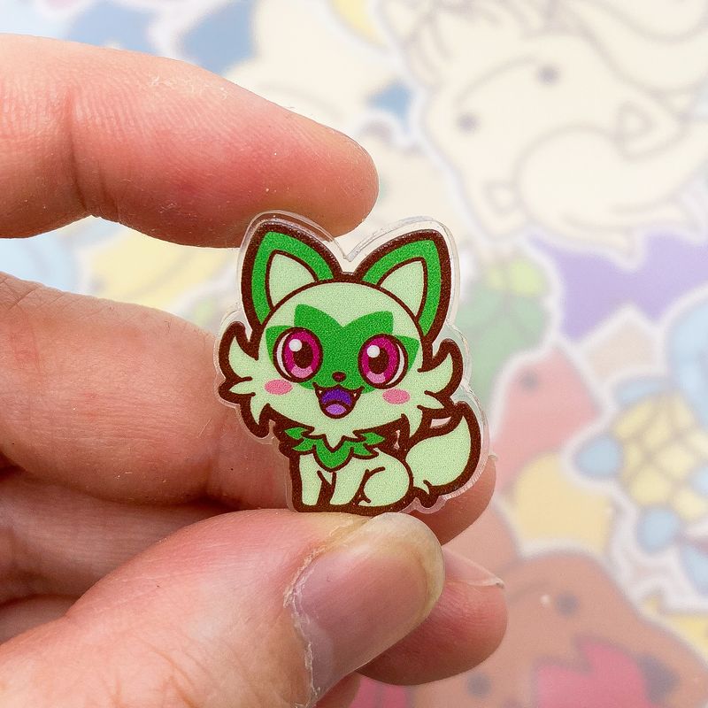 Sprigatito Acrylic Pin