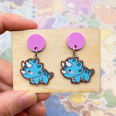 Triceratops Earrings