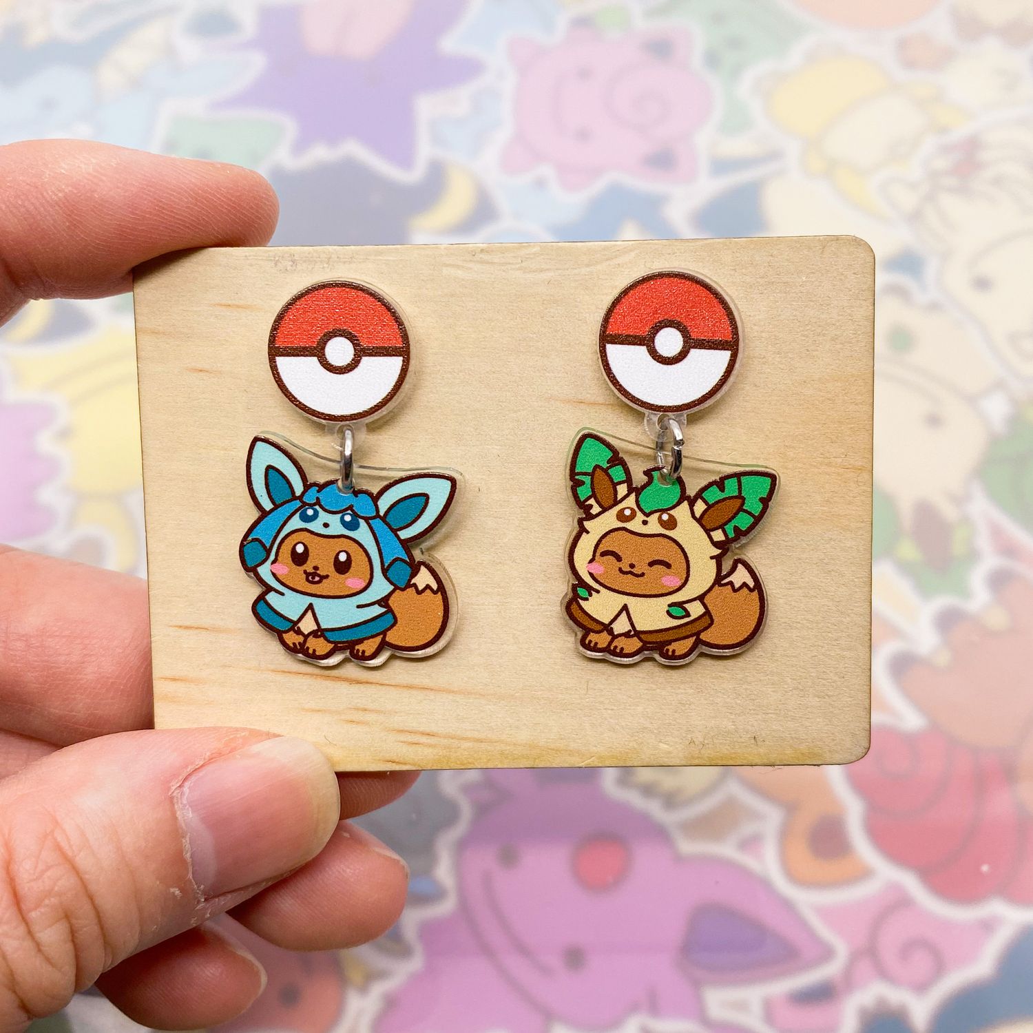 Glaceon Leafeon Hoodie Earrings