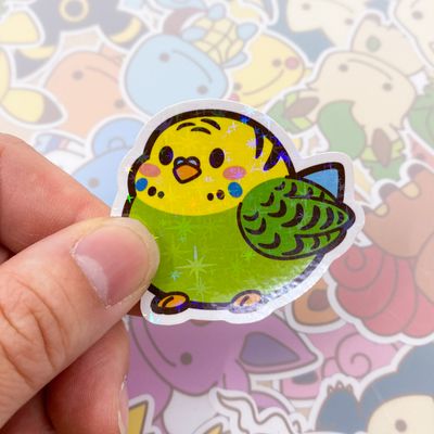 Budgie Green Single Sticker