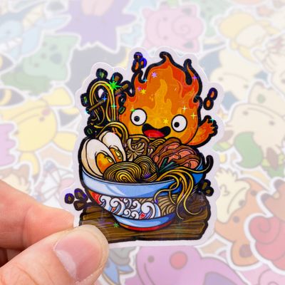 Calcifer Ramen Single Sticker