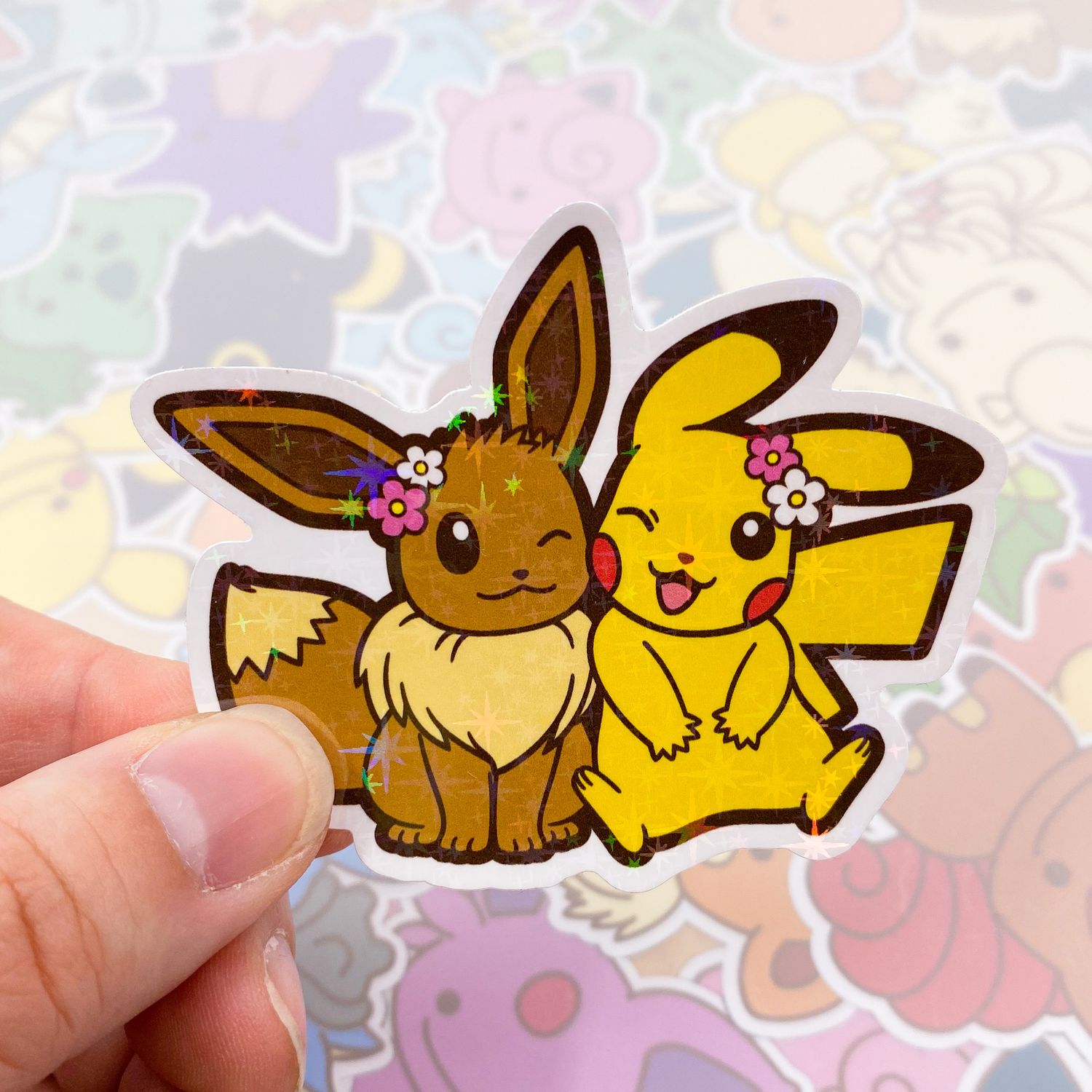 Eevee Pikachu Single Sticker