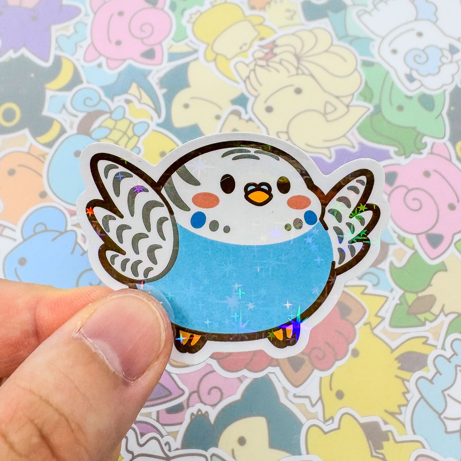 Budgie Blue Single Sticker