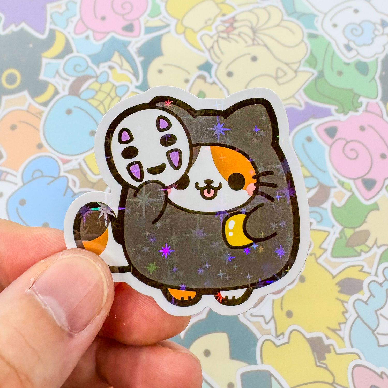 Cat No Face Single Sticker