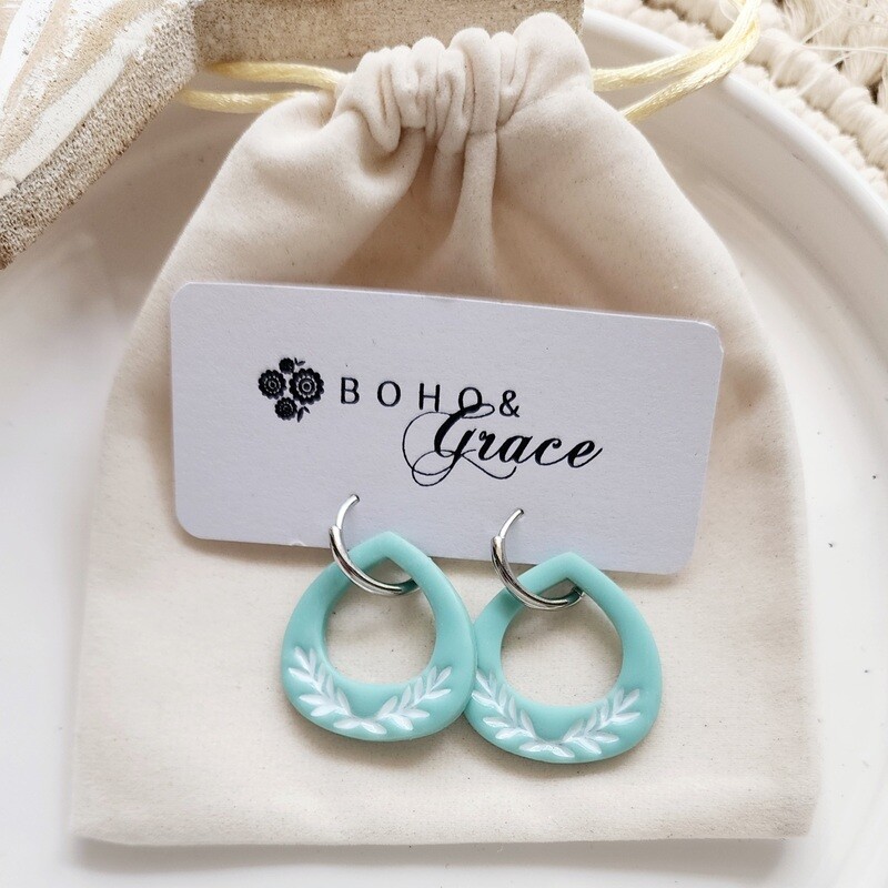 Tiffany Blue Embroidery Charms for Hoops