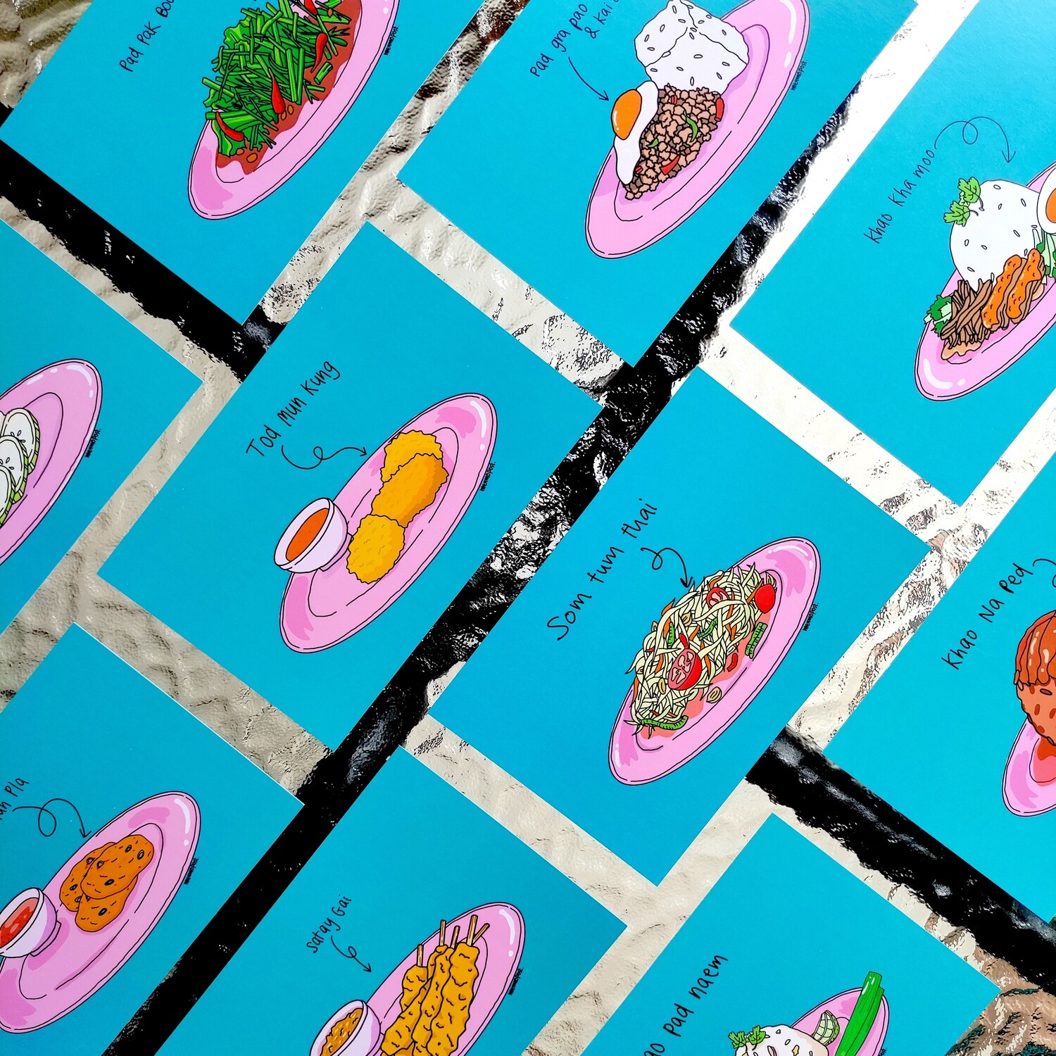 Pink Plastic Plate Series 4x6 Postcards with envelopes