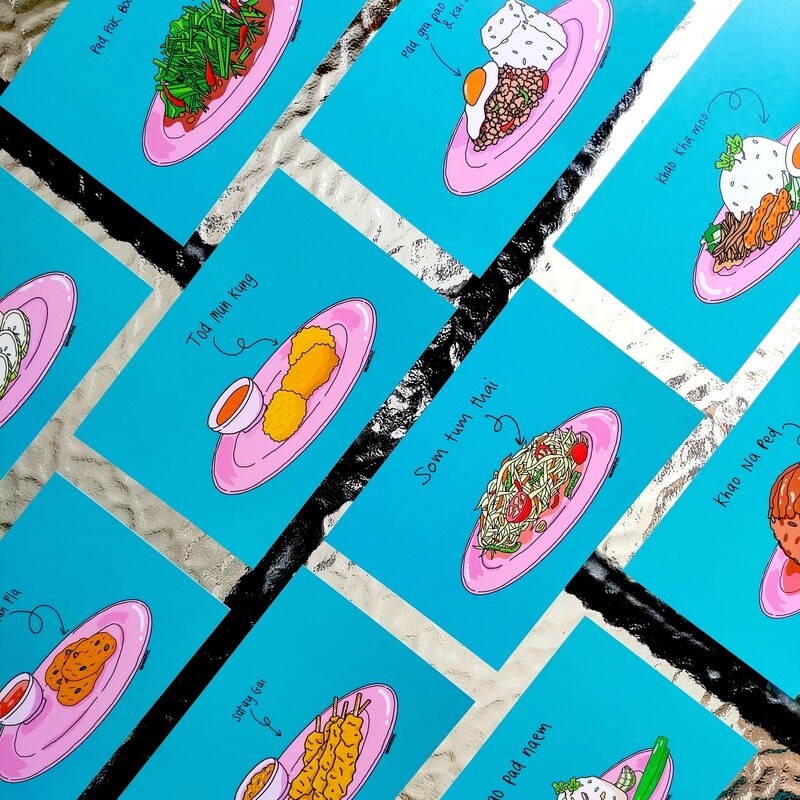 Pink Plastic Plate Series 4x6 Postcards with envelopes