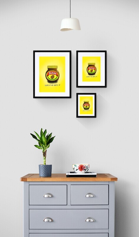 A5/A4/A3 Giclee print of Love it or Hate it Durian Marmite Parody.