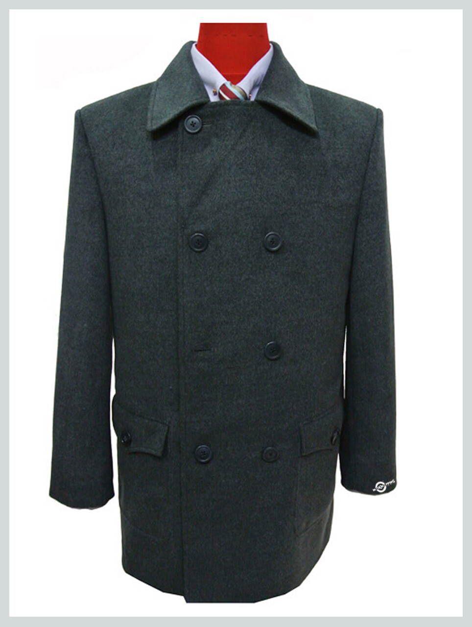 grey pea coat| retro vintage mod style wool classic pea coat for men