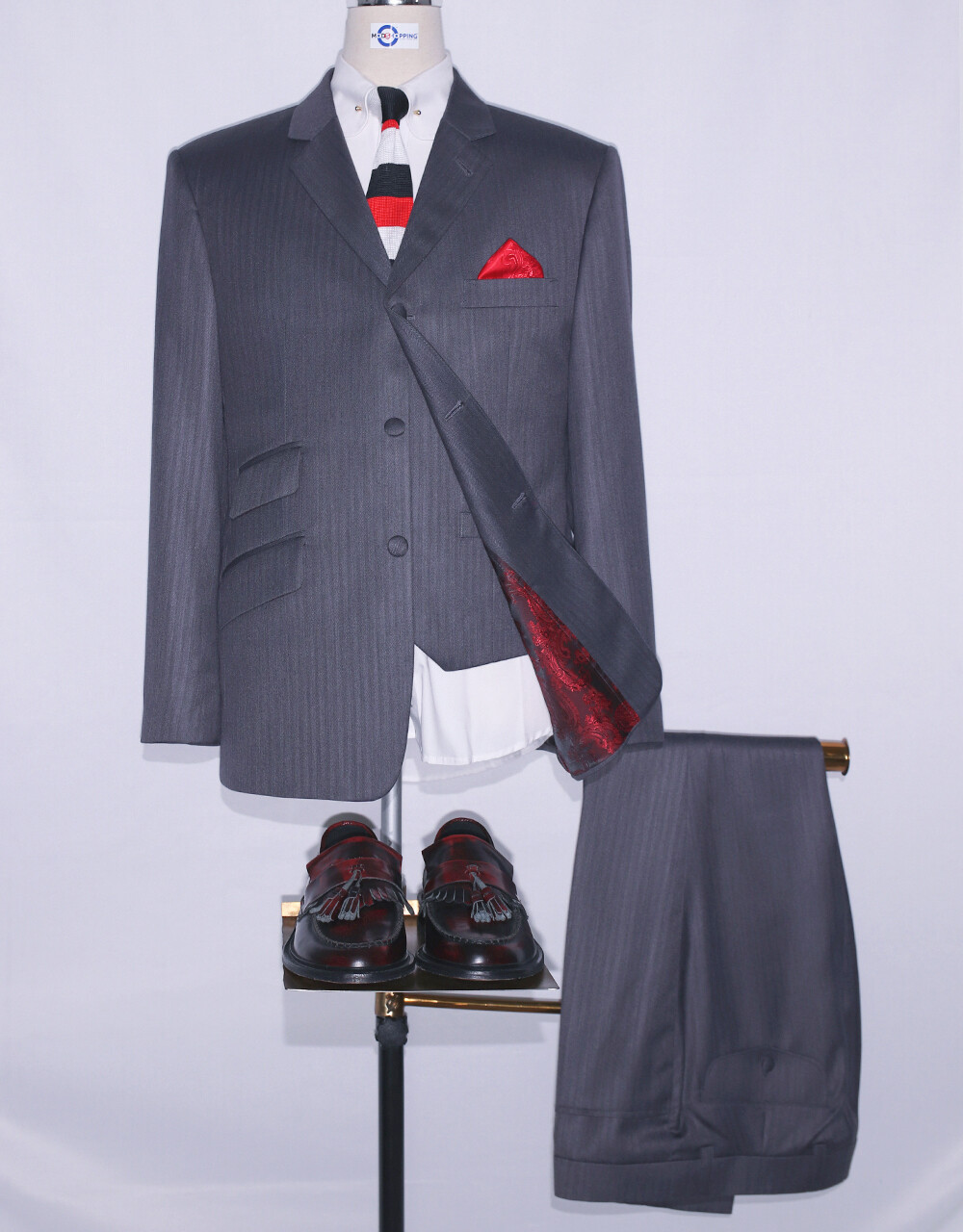 3 Piece Suit| Classic Grey Herringbone 60s Suit