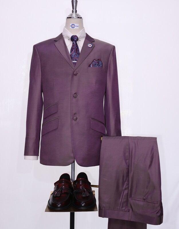 Grape And Yellow Two Tone Suit For Men