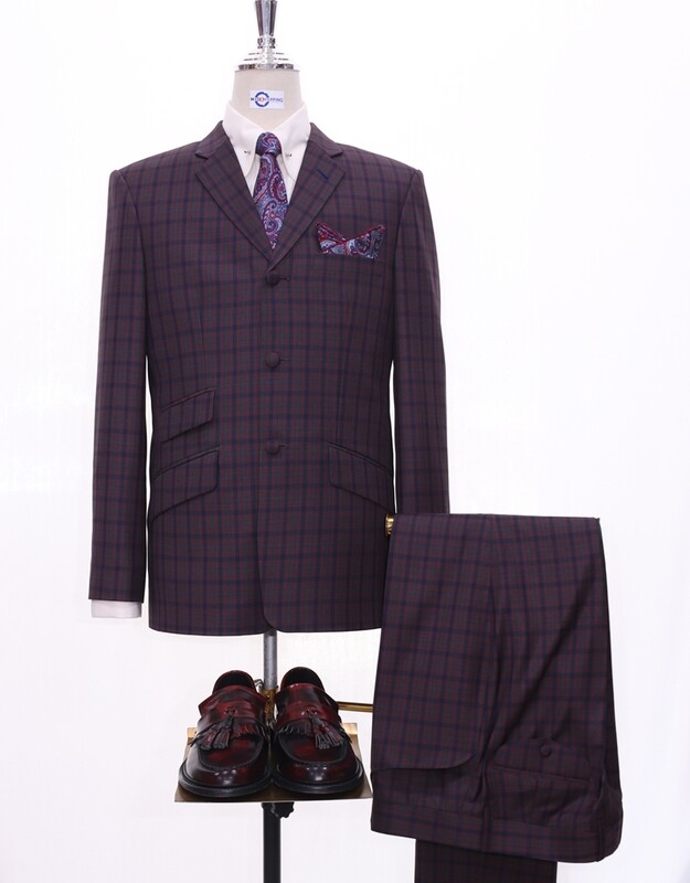 Mod Suit |  Multi-Color Gingham Check 3 Button Suit