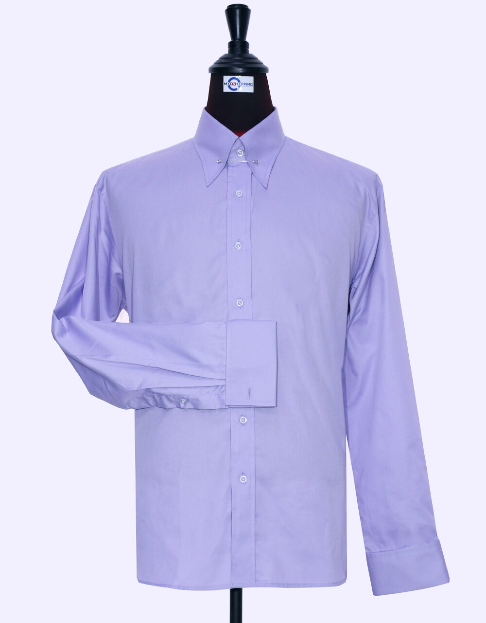 Lavender Pin High Collar Shirt