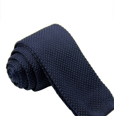 Men's Navy Blue Classical Knitted Tie| Slim Skinny tie