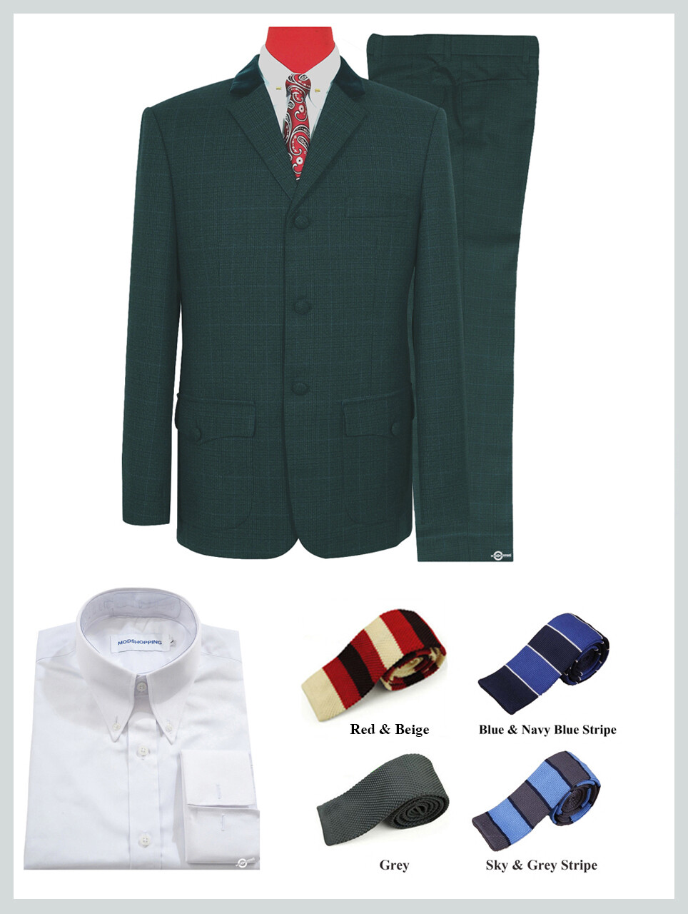 Suit Package | Olive Green Glen Plaid Suit