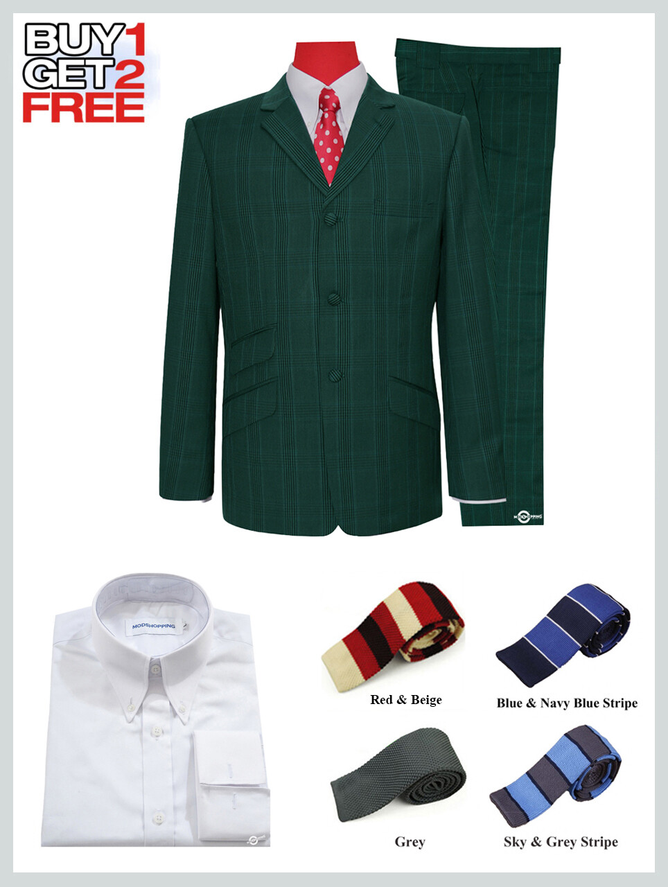 Suit Package | Olive Green Prince Of Check Suit